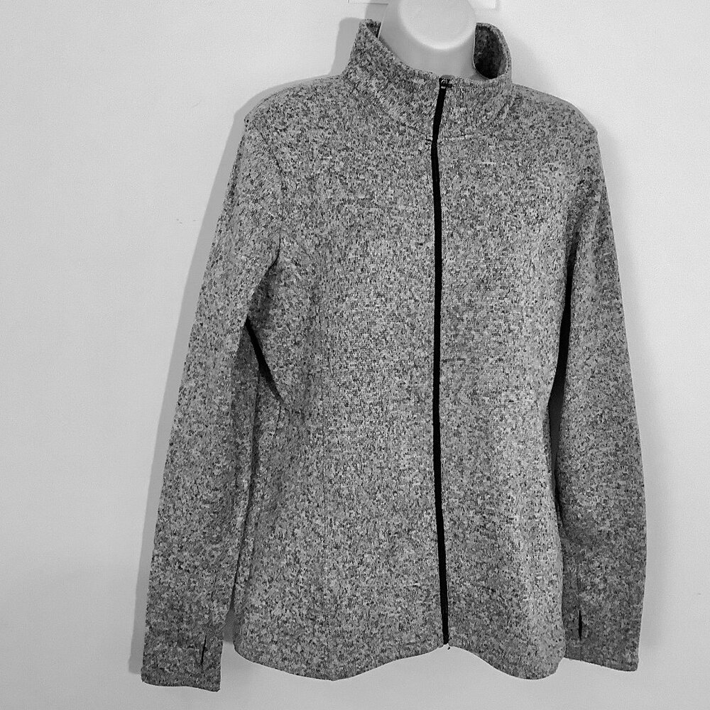 Danskin Knit Unlined Jacket Gray Stretch XL / XG 16 - 18